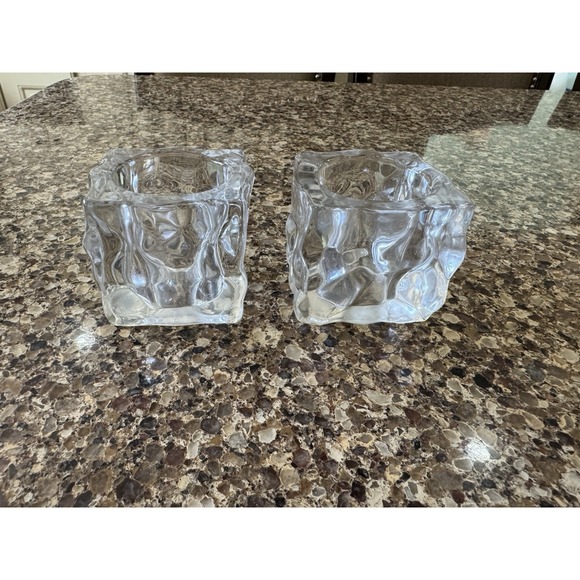 Partylite Ice Cube Votive candle holder EUC Set‎ Of Two - Picture 3 of 8